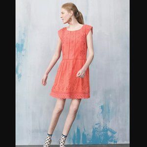 NWT Anthropologie Watermelon Ice Dress size 0 4 4p coral